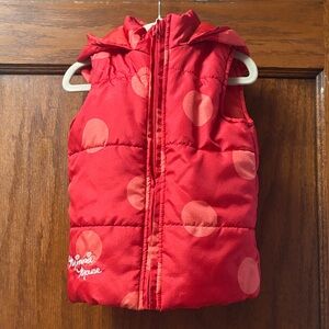 Disney Junior Minnie Mouse Girls Puffy Vest Size 3T